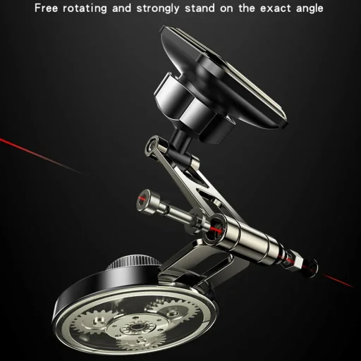 Yesido - Autós tartó (C264) - Mágneses, a műszerfalhoz/szélvédőhöz, 360°, összecsukható karokkal, cink ötvözet - Fekete - 4