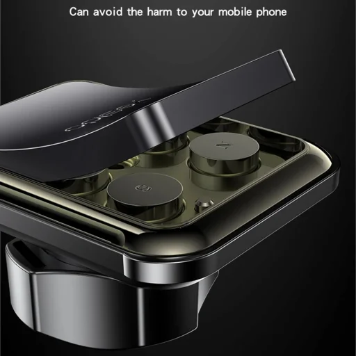 Yesido - Autós tartó (C263) - Mágneses, műszerfalra/szélvédőre, 360°, teleszkópos rögzítőkar, univerzális - Fekete - 6