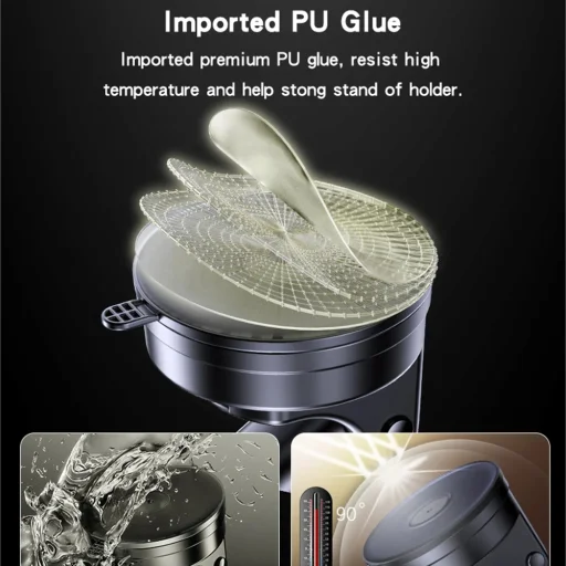 Yesido - Autós tartó (C263) - Mágneses, műszerfalra/szélvédőre, 360°, teleszkópos rögzítőkar, univerzális - Fekete - 3