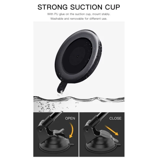 Autós tartó Yesido C41 - Kihúzható kar, 360°-os forgatható szög, műszerfalhoz, szélvédőhöz - Fekete - 5