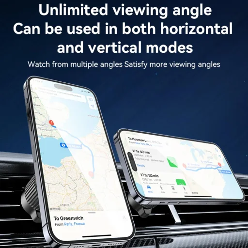 Autós Tartó Yesido - (C252) - Mágneses, Légbeömlőre, 360°, Barb Rögzítő, Széleskörűen Kompatibilis - Fekete - 2