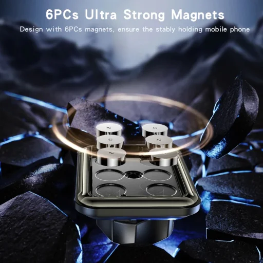 Yesido Auto Tartó (C246) - Mágneses, Légbeömlőbe, Fejlesztett Klip, Szabadon Forgatható Szög - Fekete - 4