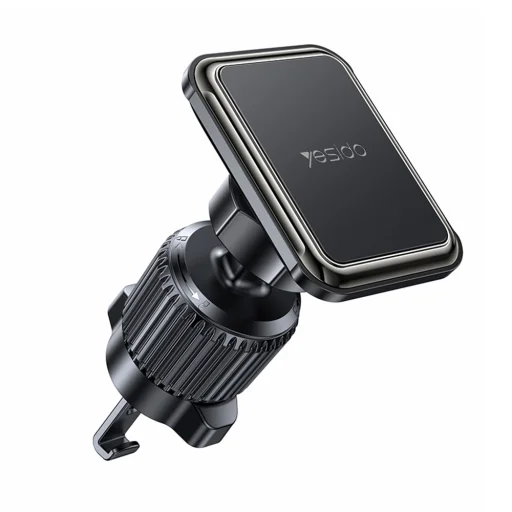Autós telefontartó Yesido (C245) - Mágneses, légrostélyra szerelhető, továbbfejlesztett rögzítő, szabad forgatási szög - Fekete - 1