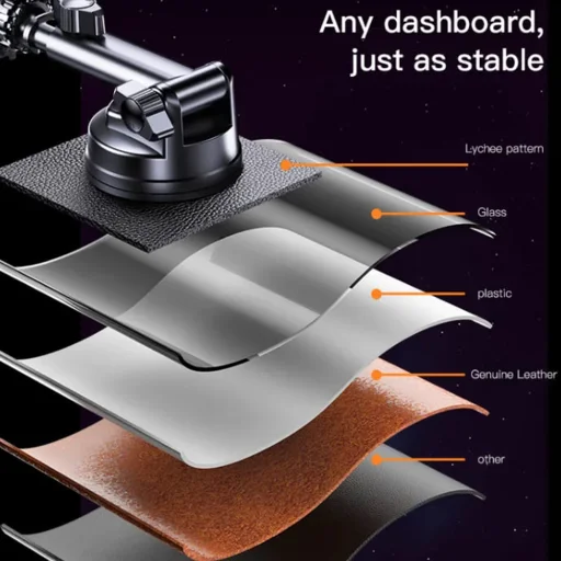 Yesido - Autós Telefontartó (C158) - Szélvédőre, Műszerfalra, Szellőzőrácsra - Fekete - 5