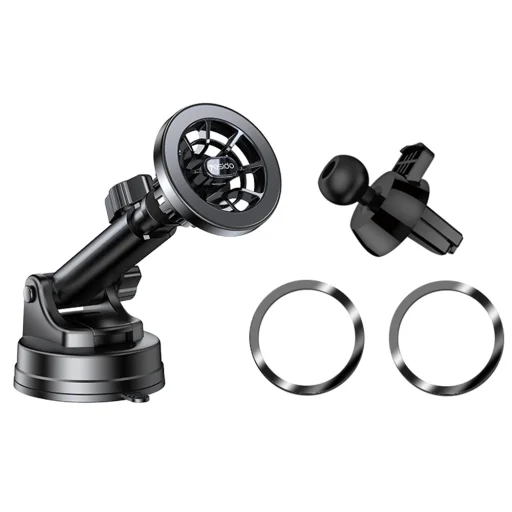 Yesido - Autós Telefontartó (C158) - Szélvédőre, Műszerfalra, Szellőzőrácsra - Fekete - 1