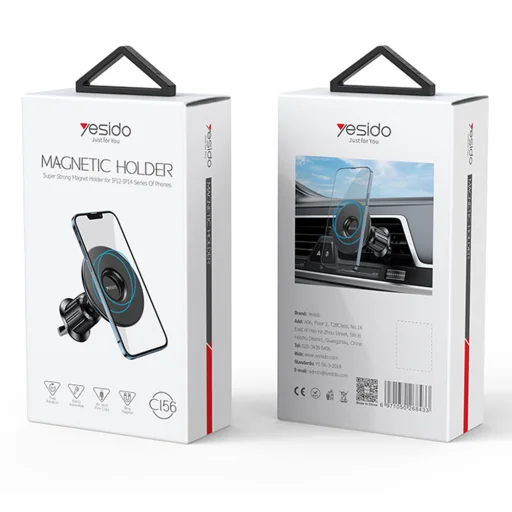 Autós tartó Yesido C156 Mágneses rögzítő szellőzőrácsra - Fekete - 7