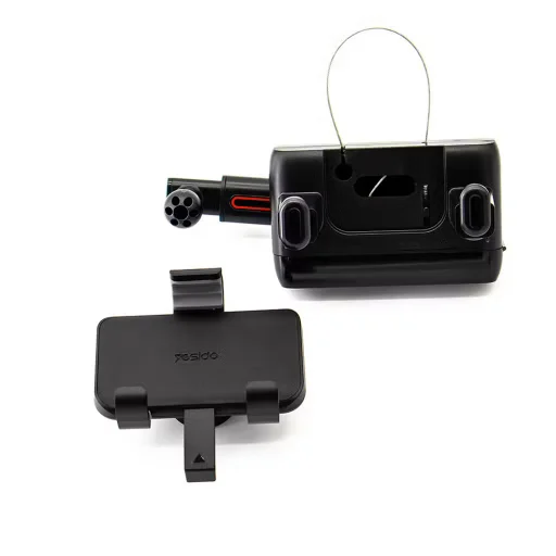 Autós tartó Yesido (C265) - Állítható több irányban, 360°-os forgatható, rugós csipesz, visszapillantó tükörhöz - Fekete - 3
