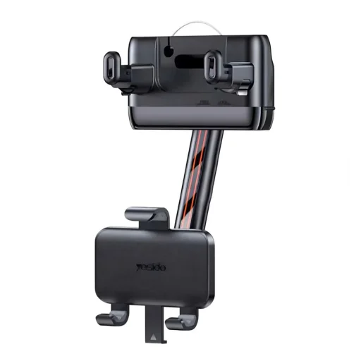 Autós tartó Yesido (C265) - Állítható több irányban, 360°-os forgatható, rugós csipesz, visszapillantó tükörhöz - Fekete - 1