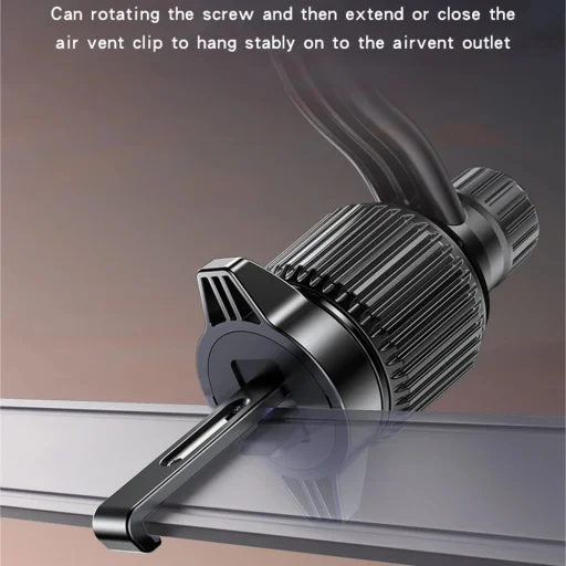 Yesido Car Holder (C244) - Mágneses, légbefúvóhoz, Fejlesztett klipsszel, Szabadon forgatható szög, N42 mágnesek - Fekete - 7