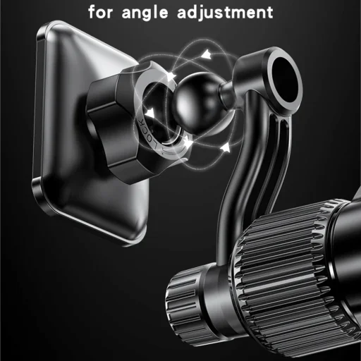 Yesido Car Holder (C244) - Mágneses, légbefúvóhoz, Fejlesztett klipsszel, Szabadon forgatható szög, N42 mágnesek - Fekete - 4