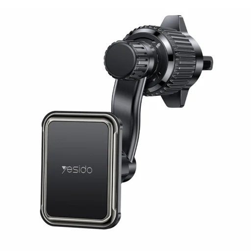 Yesido Car Holder (C244) - Mágneses, légbefúvóhoz, Fejlesztett klipsszel, Szabadon forgatható szög, N42 mágnesek - Fekete - 1