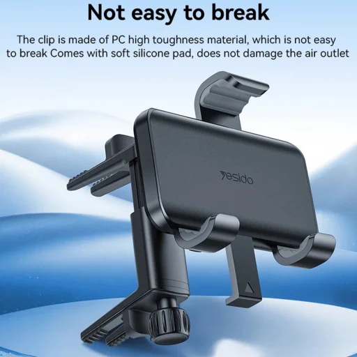 Mercedes Légkondicionáló Rács Yesido Autós Tartó (C240), 360720°, Szorítókaros Kapcsoló, Csúszásgátló Szilikon - Fekete - 6