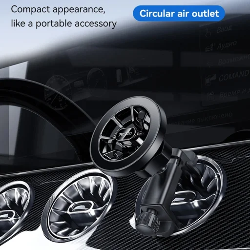 Mercedes Légkondicionáló Nyílás Yesido - Car Holder (C221) - Mágneses, 720°, Luxus Kivitel, Magas Szívósság - Fekete - 3