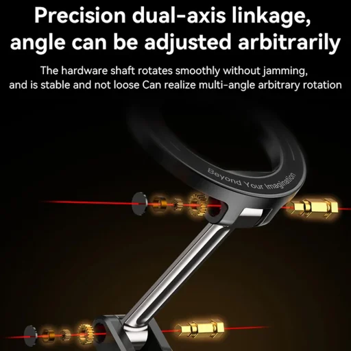 Yesido Mágneses Autós Tartó (C218) Műszerfalra, Két tengelyes kialakítás, MagSafe kompatibilis - Fekete - 5