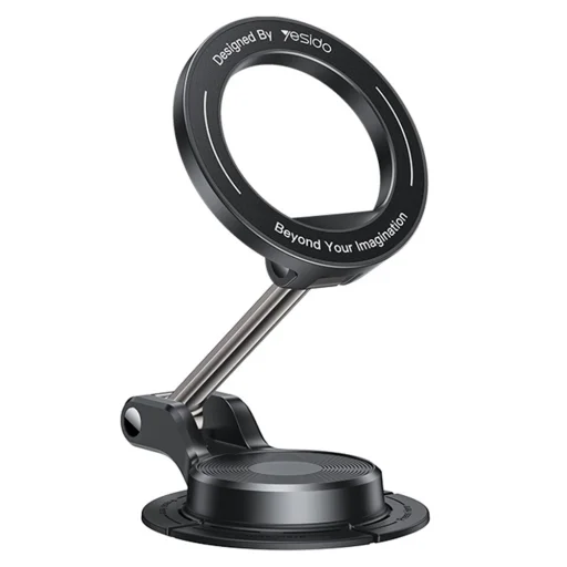 Yesido Mágneses Autós Tartó (C218) Műszerfalra, Két tengelyes kialakítás, MagSafe kompatibilis - Fekete - 1