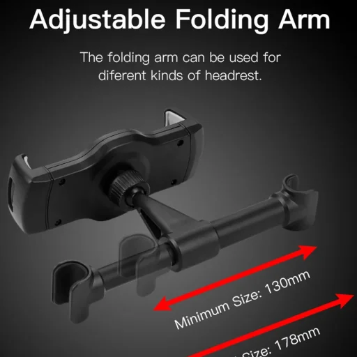 Yesido Autós tartó hátsó üléshez, szilikon klip, 360°, 4-10 hüvelyk méretű eszközökhöz - Fekete - 4