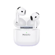 Yesido - Vezeték nélküli fülhallgató (TWS32) - ANC-vel, Mikrofonnal, Bluetooth 5.4, Fél-in-ear kialakítás, 300mAh - Fehér
