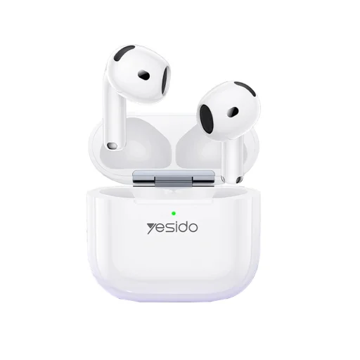Yesido - Vezeték nélküli fülhallgató (TWS32) - ANC-vel, Mikrofonnal, Bluetooth 5.4, Fél-in-ear kialakítás, 300mAh - Fehér - 1