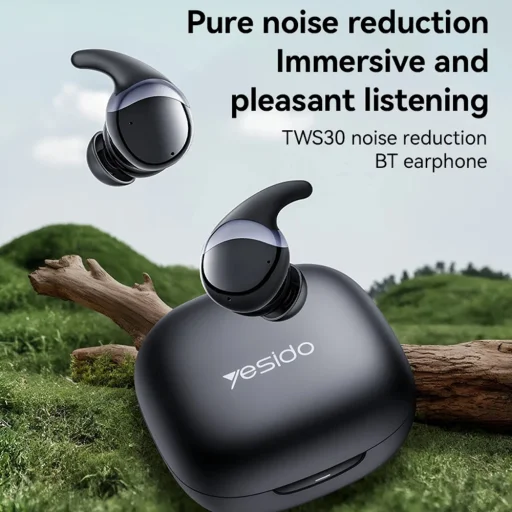 Yesido - Vezeték nélküli fülhallgató (TWS30) - ANC-vel, TWS, mikrofonnal, Bluetooth 5.3, fülbe helyezhető kialakítás, 300mAh - Fekete - 7