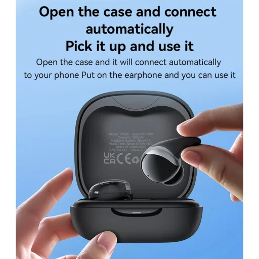 Yesido - Vezeték nélküli fülhallgató (TWS30) - ANC-vel, TWS, mikrofonnal, Bluetooth 5.3, fülbe helyezhető kialakítás, 300mAh - Fekete - 4