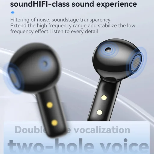 Yesido Vezeték nélküli fülhallgató (TWS25) Mikrofonnal, Bluetooth V5.3, Érintésvezérlés, Fél-in-ear kialakítás, 250mAh - Fekete - 5