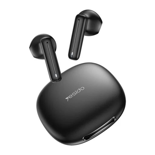 Yesido Vezeték nélküli fülhallgató (TWS25) Mikrofonnal, Bluetooth V5.3, Érintésvezérlés, Fél-in-ear kialakítás, 250mAh - Fekete - 1