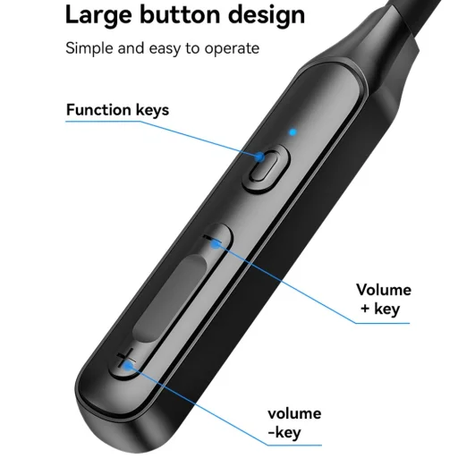 Yesido - Wireless Earbuds (YSP21) - Mágneses, nyakpánt kialakítású, Bluetooth V5.3, 280mAh, Type-C - Fekete - 3