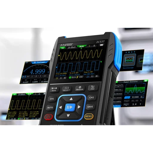 FNIRSI 2C53T hordozható 3 az 1-ben oszcilloszkóp multiméter jelgenerátor - 3