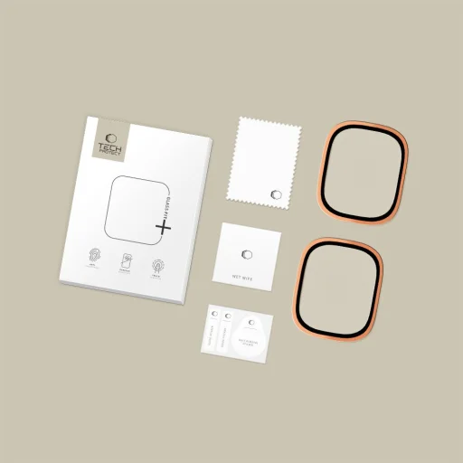 Apple Watch Ultra (49 mm) üvegfólia Tech-protect Glass Ring 2 darabos Kozmikus Narancs - 5