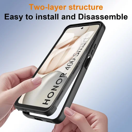 Honor 400 Smart / X7d 4G Techsuit - ColorVerse 360 Series + Screen Protector - Fekete tok - 6