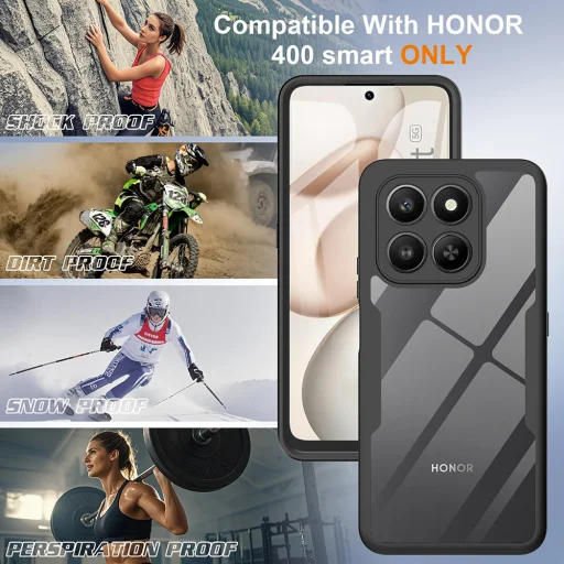 Honor 400 Smart / X7d 4G Techsuit - ColorVerse 360 Series + Screen Protector - Fekete tok - 3