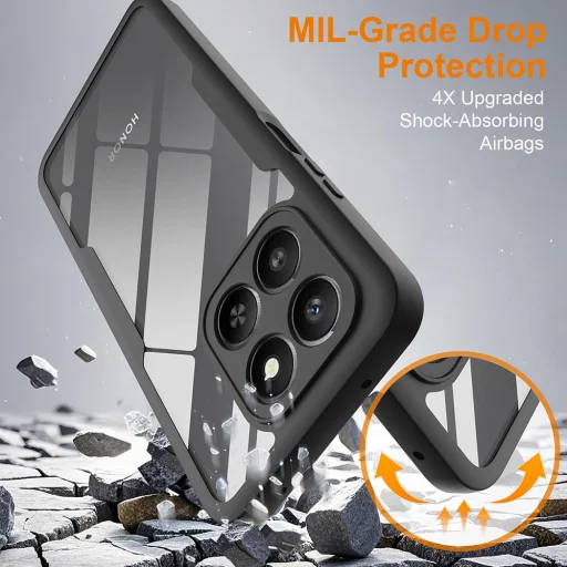 Honor 400 Smart / X7d 4G Techsuit - ColorVerse 360 Series + Screen Protector - Fekete tok - 5