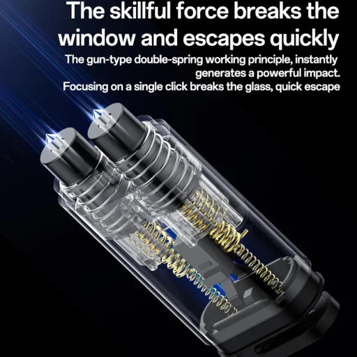 Yesido C248 Szürke Autós Biztonsági Kalapács Vészhelyzet esetére, Ablaktörő, Biztonsági Öv Vágó, Volfrám Acél, Mágneses Talp - 6