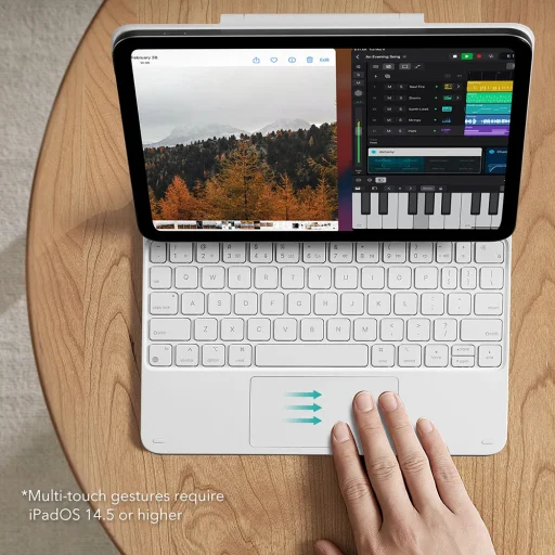 iPad 10 (2022) 10.9 / 11 (2025) ESR - Rebound Magnetic Keyboard - fehér színben tok billentyűzettel - 4