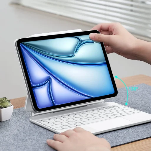 iPad 10 (2022) 10.9 / 11 (2025) ESR - Rebound Magnetic Keyboard - fehér színben tok billentyűzettel - 7