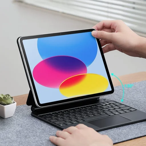iPad 10 (2022) 10.9 / 11 (2025) ESR - Rebound Magnetic Keyboard - fehér színben tok billentyűzettel - 12