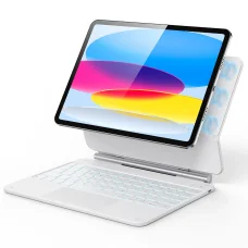 iPad 10 (2022) 10.9 / 11 (2025) ESR - Rebound Magnetická klávesnica - biele puzdro s klávesnicou