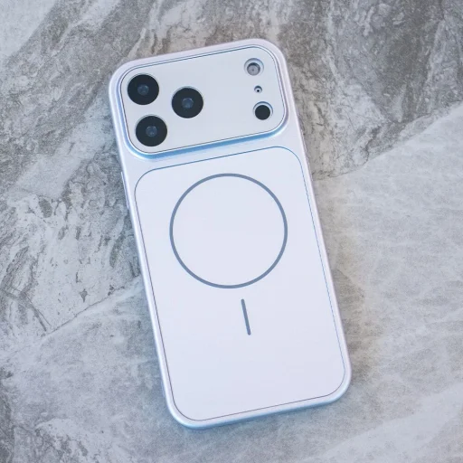 iPhone 17 Pro Max ezüst tok üveg kamera lencse védővel Magsafe AG Glass - 1