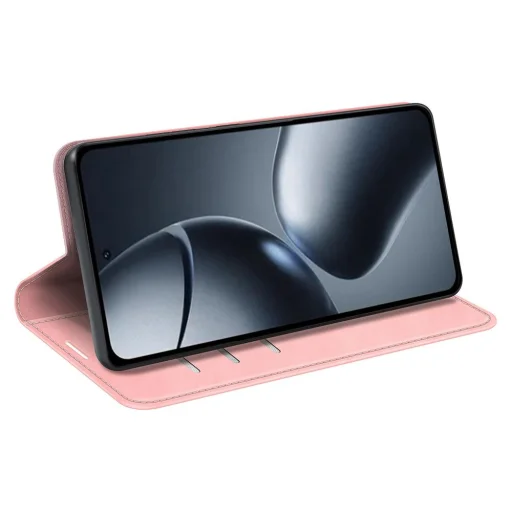 Xiaomi 15T Pro mágneses flip bőrtok – Retro-skin, rózsaszín - 3