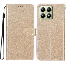 Xiaomi 15T csillámos flipes bőrtok – arany