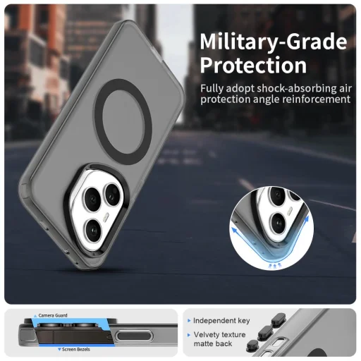 Honor 400 Pro Magsafe kompatibilis hibrid Candy tok – fekete (160,8 mm Global verzió) - 2