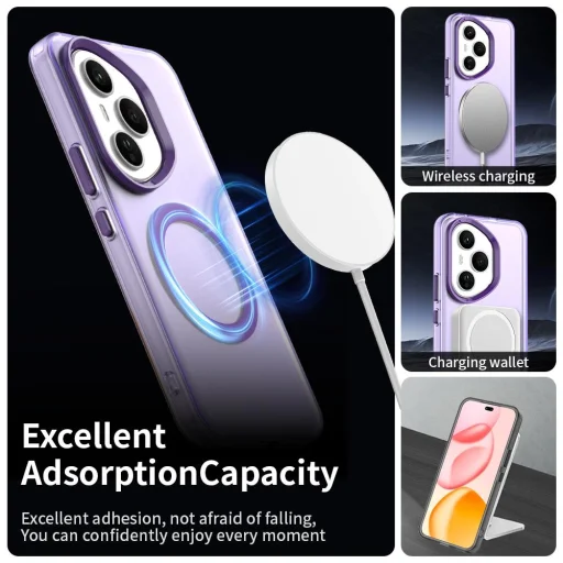 Honor 400 Pro Magsafe kompatibilis hibrid Candy tok – lila (160,8 mm Global verzió) - 6