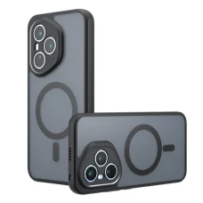 Honor 400 Pro Magsafe kompatibilis páncél hibrid tok – matt fekete (160,8 mm Globál verzió)