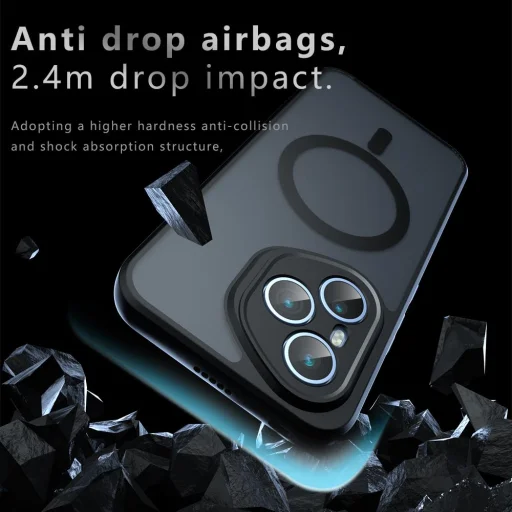 Honor 400 Pro Magsafe kompatibilis páncél hibrid tok – matt fekete (160,8 mm Globál verzió) - 7