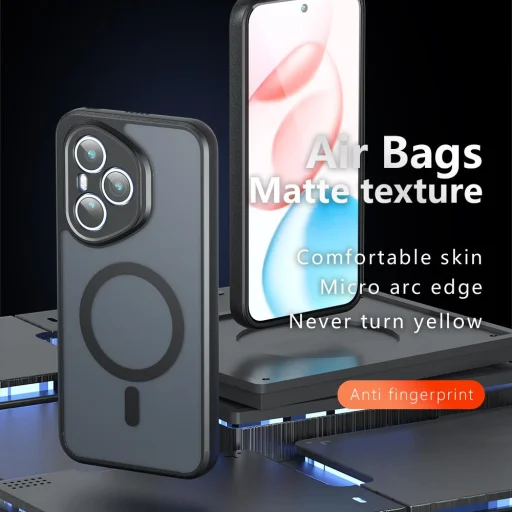 Honor 400 Pro Magsafe kompatibilis páncél hibrid tok – matt fekete (160,8 mm Globál verzió) - 10