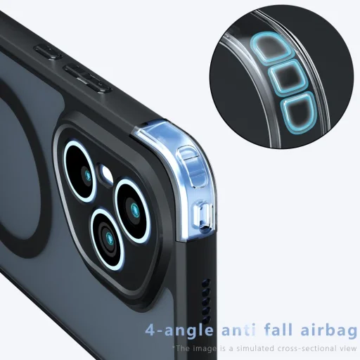 Honor 400 Pro Magsafe kompatibilis páncél hibrid tok – matt fekete (160,8 mm Globál verzió) - 3