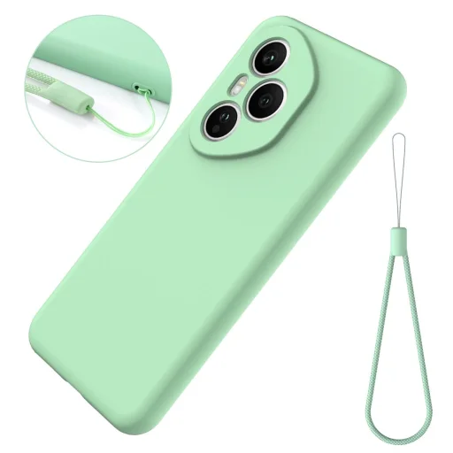 Honor 400 Pro szilikon tok csuklópánttal – világoszöld (160,8 mm Globál verzióhoz) - 2