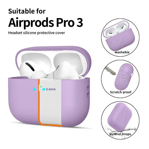 Apple AirPods Pro 3 Tech-protect Szilikon levendula tok - 4