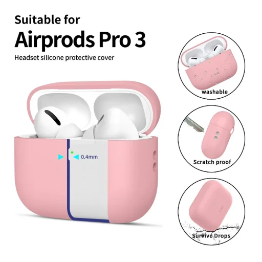 Apple AirPods Pro 3 Tech-Protect szilikon tok poros rózsaszín - 4
