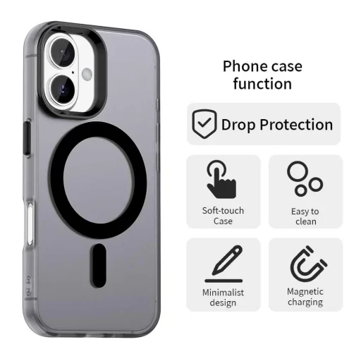 iPhone 17 MagSafe hibrid TPU + PC tok fekete Alphajack CandyMag - 6